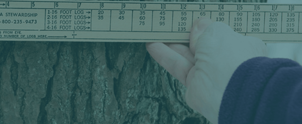 Estimating tree volume using a doyle log rule.